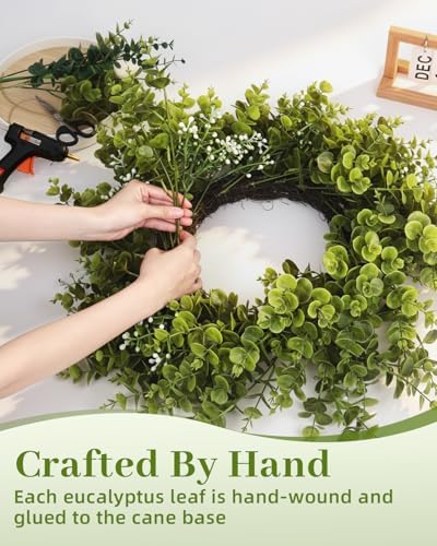 24in Boxwood Wreath for Front Door, Green Wreaths,Greenery Summer Wreath for All Season,Farmhouse, Outdoor, Porch, Garden, Wedding Decor - Image 5