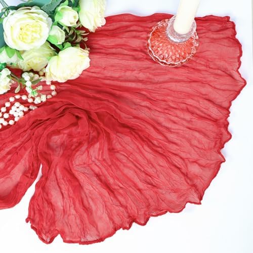 12 Pack 35 x 120 Inch Red Table Runner Cheesecloth - Image 7
