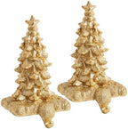 Gold Christmas Tree Stocking Holder for Mantel Set of 2 Christmas Gifts by EHUOYAN