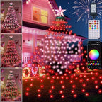 Smart Valentine's Day Lights with Star Topper, APP Control Music Sync Color Changing RGB Christmas String Lights, Cascading Twinkle Lights for Indoor Outdoor Xmas Tree Decorations by AMIPEPE