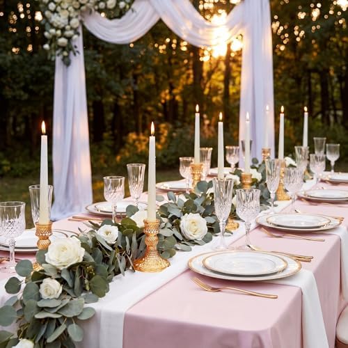 Sieral 24 Pcs Gold Taper Candle Holders 4'' Tall Candlestick Glass Holders Bulk Crystal Decorative Stand Wedding Stick Holder for Anniversary Party Dining Table Festival Decor - Image 6