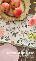 ISAENNE Designer Vintage Linen Table Runner,71"x12"-Daffy A - Image 4