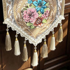 Luxury Vintage Thick Table Runner Champagne Chenille 3D Floral Jacquard 48" - Image 4