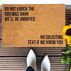 Funny The Entrance Way Outside Personalized Rug with Heavy-Duty Non Slip Outdoor Coconut Coir Doormat Pets Lover Gift 23.6 x 15.7 inch (You Do Not Knock The Dog Will Bark) - Image 5