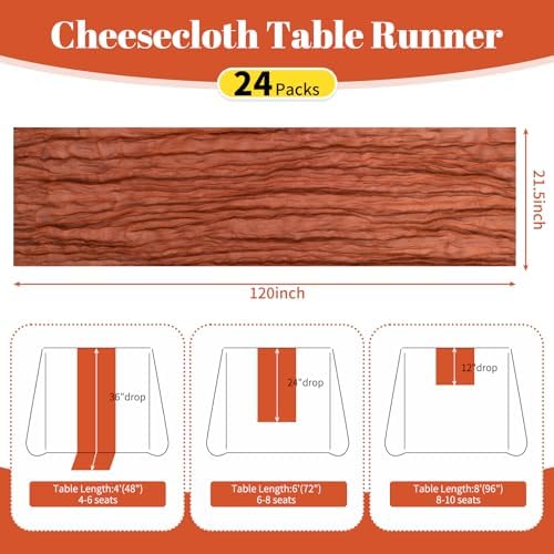 24 Pack Terracotta 10Ft Cheesecloth Table Runner - Image 2