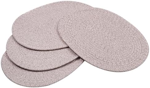 Mix Brown Braided Placemats Set of 6, Cotton Fabric Oval Table Mats Non Slip Washable 16 * 12 inch Oval Place Mats, 6 Pack Jute Rope Woven Placemats for Wedding Birthday Baby Shower Party Decoration - Image 6