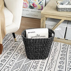 GRANNY SAYS Wicker Trash Can, Wicker Waste Basket for Bathroom, Black - Image 3