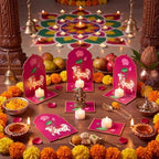 DoubleFill 12 Pack Indian Decorations for Pooja Candle Holder, Kamdhenu Cow - Image 6