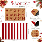 Tinideya 2 Pcs Christmas Layered Doormat Set, Red Bows - Image 2
