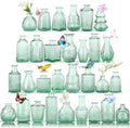 Glass Bud Vases in Bulk Set of 30 Pcs,Small Glass Vases for Flowers as Wedding Centerpieces for Tables,Clear Flower Vases Suitble for Wedding Decorations,Home Decor (Dark Green, 30 pcs) by earthgadgets