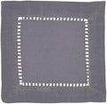 SARO LIFESTYLE Classic Hemstitch Cocktail Napkins (Set of 12) - Elegant Cloth Cocktail Napkins with Textured Fabric and Hemstitched Border for Entertaining and Table Settings, 6"x6", Slate by SaroLifestyle