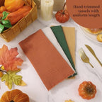 TURSTIN 24 Pieces Thanksgiving Cotton Linen Cloth Napkin Handmade Cloth - Image 3