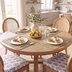 MOSAYT Vinyl Faux Leather Placemats, Set of 6, Apricot - Image 2