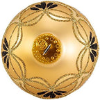 Kurt S. Adler 80MM Glass Gold and White Deco Ornament Set, 6 Piece Set - Image 5