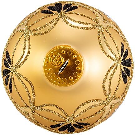 Kurt S. Adler 80MM Glass Gold and White Deco Ornament Set, 6 Piece Set - Image 5