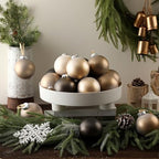 Yunlly 12 Pcs Neutral Christmas Ornament, Bronze Champagne Gold, 3.15'' - Image 4
