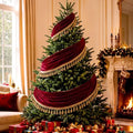 Red Velvet Christmas Banner 120 x 30 Inch Vintage Mantel Garlands by Unknown