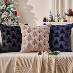 Allorry Christmas Pillow Covers 20x20 inch Set of 2 Grey Christmas Decorations Soft Plush Faux Fur Wool Christmas Tree Throw Pillow Cases Winter Holiday Decor for Sofa Living Room PT002I20 - Image 4