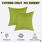 Kevin Textile Outdoor Waterproof 24”x24” Pillow Covers 2 Pack, Green - Image 6