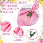 Preboun 20 Pcs Easter Pastel Cloth Napkin with 20 Leaf Napkin Rings 19 x 19 Inch Spring Dinner Reusable Fabric Cocktail Napkins for Farmhouse Easter Party Dinner Table Supplies - Image 3