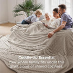 Bedsure Extra Soft Large Fleece Blanket for Bed Beige 120"x120" - Image 4