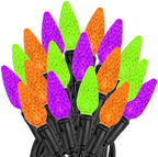 Novelty Lights 24FT 70 LED C6 Halloween String Lights, Purple, Orange, Lime by NoveltyLights-LightExperts