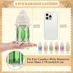 Mumufy 6 Pcs Moroccan Lantern Ramadan Lantern Eid Mubarak Decor, White - Image 2