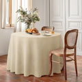 Linen World Round Tablecloth 90" Inch - 100% French Linen Washable Natural Tablecloth for Dining,Outdoor,Weddings and Restaurants,Decorative Thanksgiving Christmas,Sand Beige by LLinenWorld