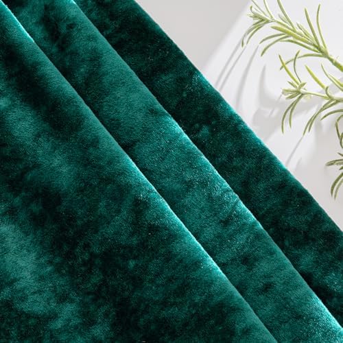 MIULEE Velvet Euro Sham Throw Pillow Covers Emerald Green 24x24 inch Set of 2 - Image 5