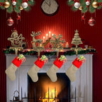 OCTERIC 4Pcs Stocking Holders, Reindeer Snowman Snowflake Christmas Tree Metal Mantel Hooks, Anti-Slip Heavy Duty Solid Cast Iron Mantle Hangers Xmas Décor for Fireplace Holiday Indoor Decoration - Image 4