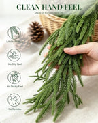 2 Pack 6 FT Norfolk Pine Garlands, Real Touch Christmas Decor - Image 7