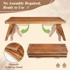 Wisreach 3 Tier Wooden Serving Tray Stand, Foldable Tiered Dessert Display Set for Party, Wedding, Birthday, Christmas, Rustic Charcuterie Boards Table Decor - Image 5