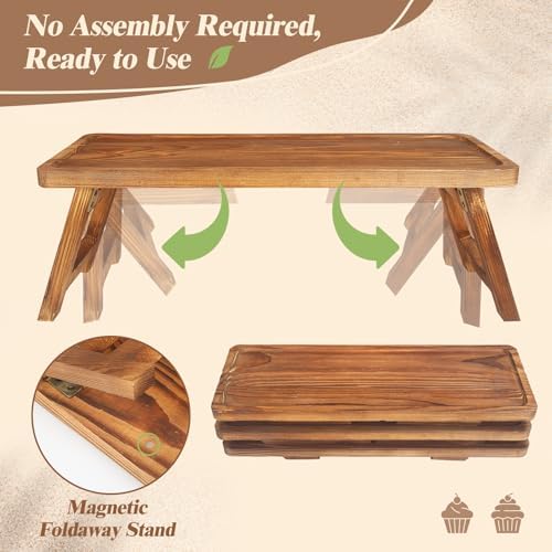 Wisreach 3 Tier Wooden Serving Tray Stand, Foldable Tiered Dessert Display Set for Party, Wedding, Birthday, Christmas, Rustic Charcuterie Boards Table Decor - Image 5