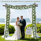 Livole 4Pcs 26 Ft Artificial Flower Garland Hanging Fake Rose Vine Decor - Image 6