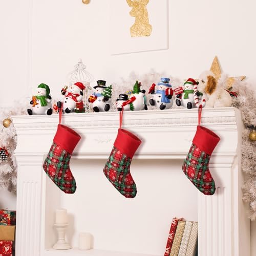 Wonderjune 6 Pcs Christmas Stocking Holders for Mantle, Snowman - Image 6