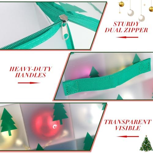 Saintrygo 2 Pcs Xmas Ornament Storage Box 64 Compartment, Tree Style - Image 3