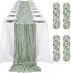 LemonRoad 4 Pcs 20ft Cheesecloth Table Runners Boho Gauze, Sage Green by Unknown