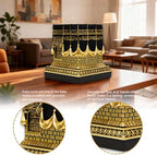Resin Kaba Replica Decor - 4.6 Inch Golden Black Islamic Prayer House Model with Arabic Script & Rhinestones, Eid Ramadan Gift, Muslim Home Office Desk Decoration (4.17x4.17 in Base) (Gold) - Image 2