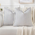 MIULEE Royal Blue Striped Decorative Throw Pillow Covers, 18x18 by MIULEE