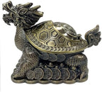 Briskfeel Feng Shui Dragon Turtle Multi Functional Metal Statue Wealth Prosperity Sculpture for Living Room Office Desk Feng Shui Art Best Housewarming Congratulatory GIF (D2 Brass) by Briskfeel