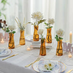 Glasseam Brown Glass Bud Vase: Small Set of 12 Mini Vases for Centerpieces, Flowers, Wedding Table, Dining Room Decoration - Modern Minimalist Cute Decorative Decor - Image 4