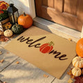Fall Door Mat, Non Slip Front Porch Pumpkin Welcome Mat 24"x36" by PKFEDR