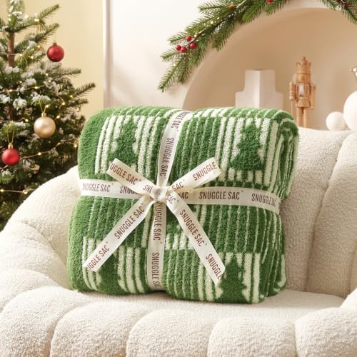 Snuggle Sac Christmas Tree Throw Blanket, Ultra Soft Cozy Decorative Checked Throw Blanket for Couch, Sofa and Bed for Christmas,(Green,60x80 inches,) - Image 6