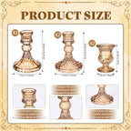 Mumufy 12-piece Amber Glass Candle Holders with Flameless Taper Candles - Image 4