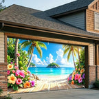 ANNA QUEEN 7x16 ft Garage Door Banner,Reusable Large Outdoor Backdrop for Tropical,Patriotic,Graduation and Christmas Party Decorations (Hawaiian Beach) - Image 6