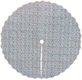 Ridhi Airforce Blue Hand Block Print Cotton Christmas Tree Skirt 60 Inch by Ridhi