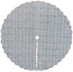 Ridhi Airforce Blue Hand Block Print Cotton Christmas Tree Skirt 60 Inch by Ridhi