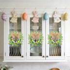 8 Pcs 10" Small Easter Wreaths for Kitchen Cabinets, Mini Easter Egg Wreaths with Burlap Ribbon, Spring Farmhouse Artificial Wreath Set for Window, Table, Shelf & Cabinet Decor - Image 4