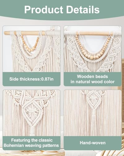 Gliterra Large Macrame Wall Hanging Handmade Boho Tapestry - Big Size Wall Art Decor for Living Room, Bedroom, Wedding, Home Decoration - Image 5