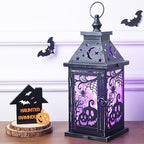 Halloween Decorations Indoor, 14.7" Decorative Spider&Pumpkin Candle Lantern with 78" LED Lights(8 Modes), Hanging Spooky Halloween Lanterns, Outdoor Home Room Door Party Decor - Image 2